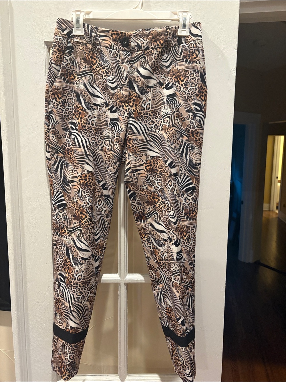 Women's Animal-Print Skinny Pants in Brown/Black